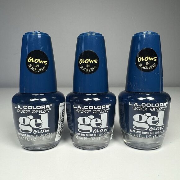 L.A. Colors Color Craze Gel Like Nail Polish Glows in Black Light UNDERWORLD 3X - Picture 1 of 3
